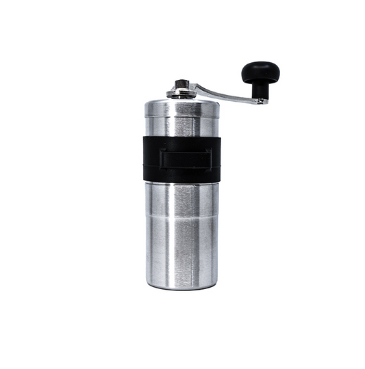 Silver and black hand coffee grinder
