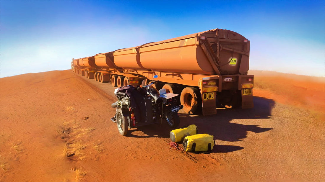 Road train on red dirt. Shop Perth's best Yahava Coffee Beans both online and in-store
