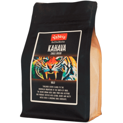 Single Origin India Coffee in black Yahava coffee bag